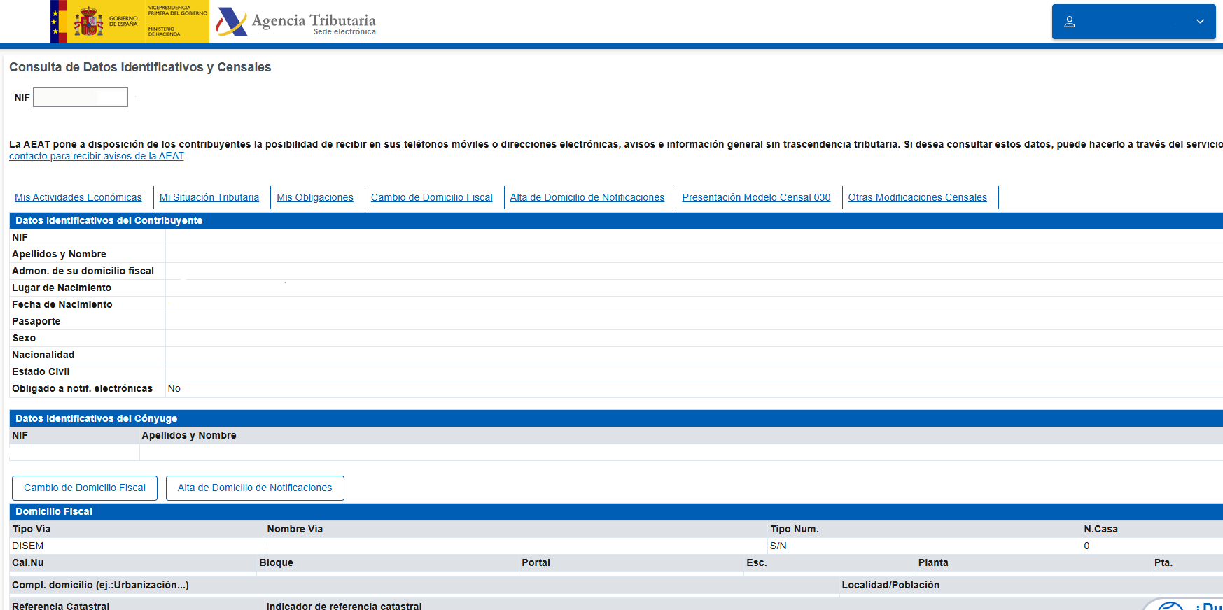 Consulta datos censales